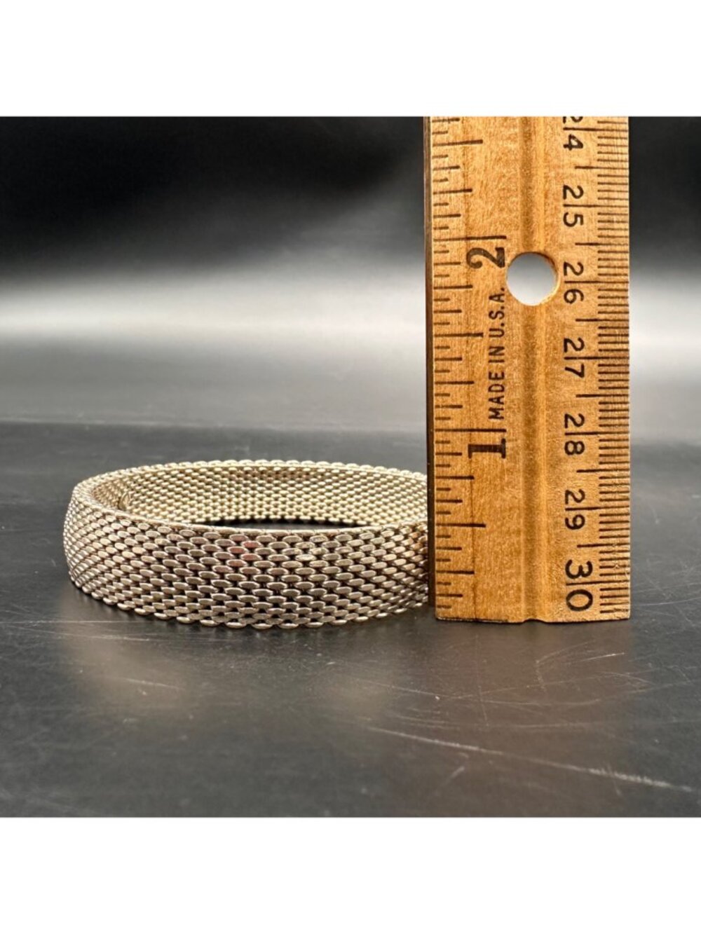 Vintage Mesh Bracelet Sterling Silver 925 Unisex GC Elegant Minimalist Modern - Picture 7 of 8